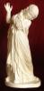 A white Carrara marble figure  depicting young girl holding a dove, signed Gazzeri, Rome.Ca.1890