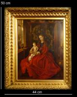 An European painting in metal with gilt-wood frame