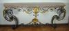 A French Louis XV style partially gilt wrought-iron console with Rouge Royal marble top. Ca 1900